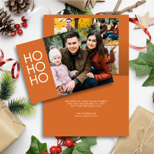 Kerst Oranje "HO HO HO" Feestdagen Kaart