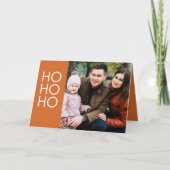 Kerst Oranje "HO HO HO" Feestdagen Kaart (Voorkant)