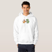 Kerst Oranje Kat en T-rex Hoodie (Voorkant volledig)