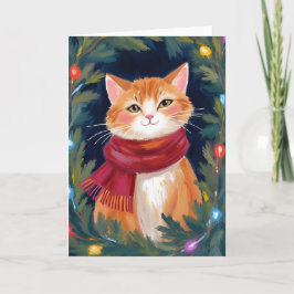 Kerst Oranje Kattenfeest Huisdier Feestdagen Kaart