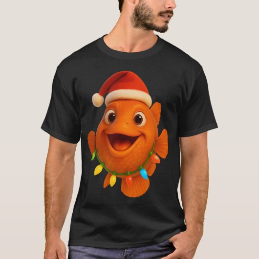 Kerst Oranje Ruwvis T-shirt (Voorkant)