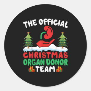 Kerst Orgaan Donor Team - Grappige Orgaandonatie K Ronde Sticker