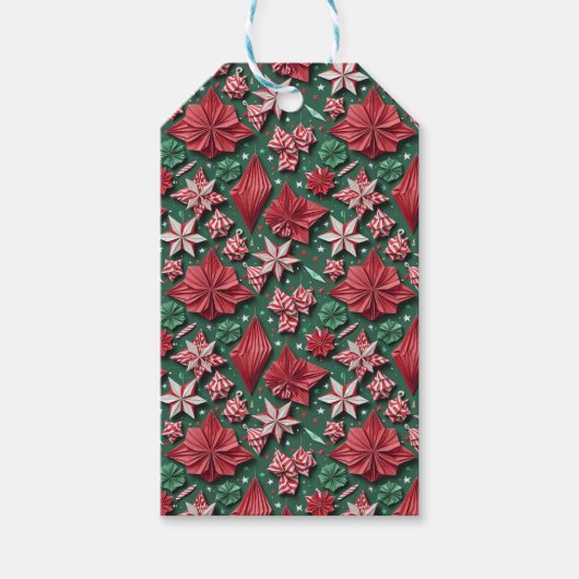 Kerst origami handwerk 12 -Gift Label Cadeaulabel (Voorkant)