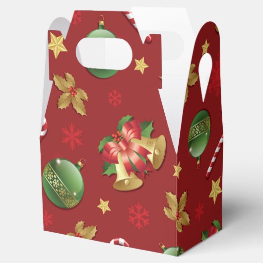 Kerst Ornamant & Candy Cane Patroon Bedankdoosjes (Geopend)