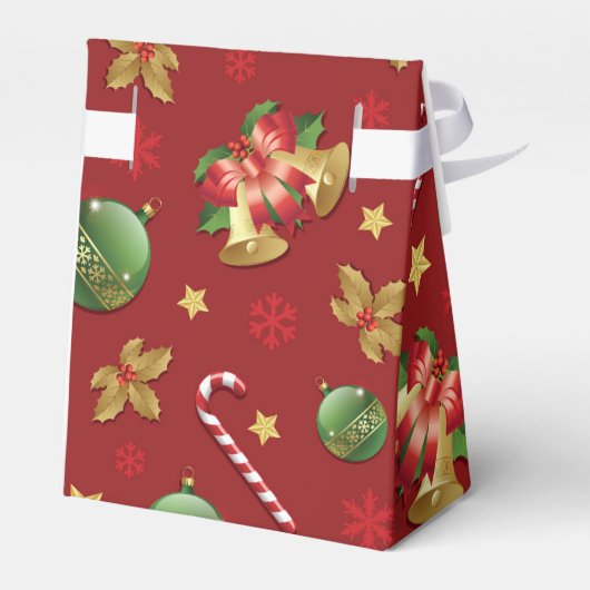 Kerst Ornamant & Candy Cane Patroon Bedankdoosjes (Achterkant)