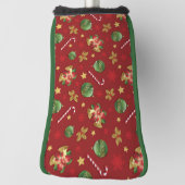Kerst Ornamant & Candy Cane Patroon Golfheadcover (Draai 90)