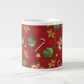 Kerst Ornamant & Candy Cane Patroon Grote Koffiekop (Voorkant)