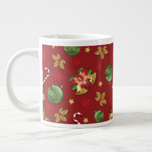 Kerst Ornamant & Candy Cane Patroon Grote Koffiekop