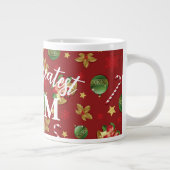 Kerst Ornamant & Candy Cane Patroon Grote Koffiekop (Rechts)