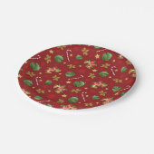 Kerst Ornamant & Candy Cane Patroon Papieren Bordje (Gekanteld)