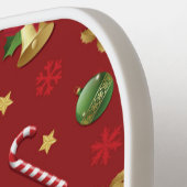 Kerst Ornamant & Candy Cane Patroon Pickleball Paddle (Links Detail)