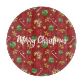 Kerst Ornamant & Candy Cane Patroon Snijplank (Voorkant)