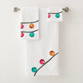 Kerst Ornament Aquarel Designer Bad Handdoek