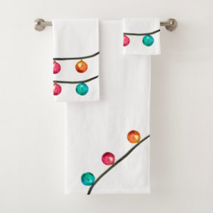 Kerst Ornament Aquarel Designer Bad Handdoek
