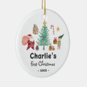 Kerst Ornament-Baby Eerste Kerst Keramisch Ornament (Rechts)