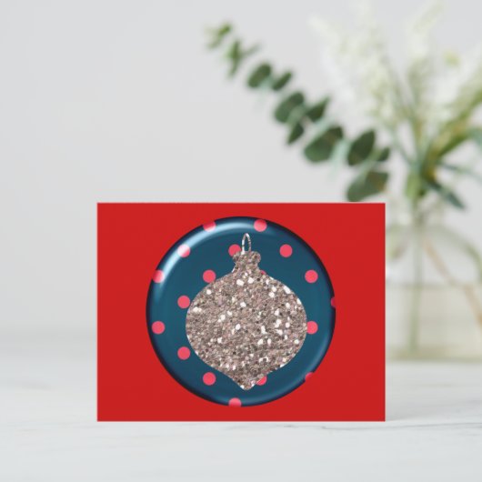 Kerst Ornament Ball Briefkaart (Staand voorkant)