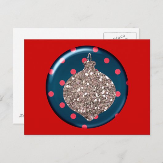 Kerst Ornament Ball Briefkaart (Voorkant / Achterkant)