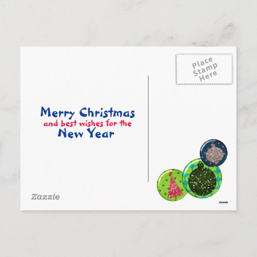 Kerst Ornament Ball Briefkaart (Achterkant)