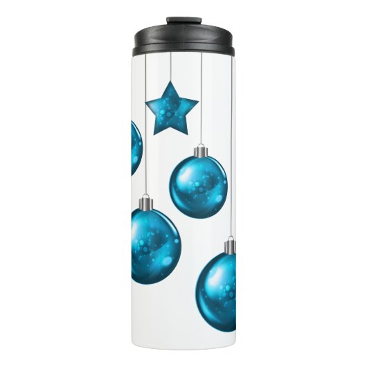Kerst Ornament Ballen & Sterren Thermische Tumbler Thermosbeker (Voorkant)