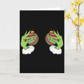 Kerst Ornament Borst Grappige Kerstmis Kaart (Gele Bloem)