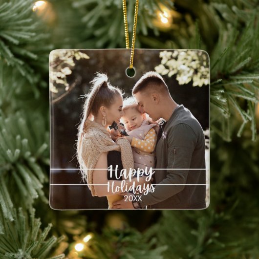 Kerst Ornament Cadeau | Aangepaste Familie Foto (Boom)