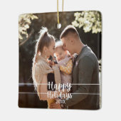 Kerst Ornament Cadeau | Aangepaste Familie Foto (Links)