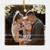 Kerst Ornament Cadeau | Aangepaste Familie Foto (Voorkant)
