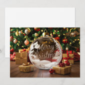 Kerst Ornament Crystal Ball 3 Feestdagenkaart (Voorkant / Achterkant)