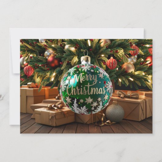 Kerst Ornament Crystal Ball Feestdagenkaart (Voorkant)