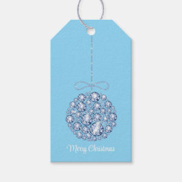 Kerst Ornament Crystal Blue Gift Labels Cadeaulabel