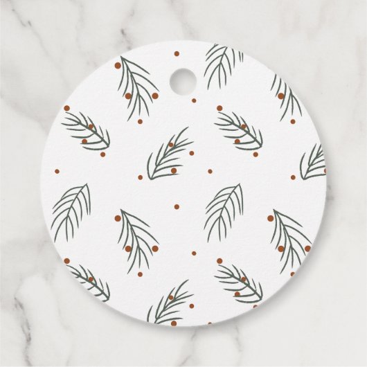 Kerst Ornament en boog Gift Label (Achterkant)