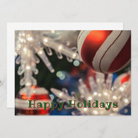 Kerst ornament en licht feestdagenkaart (Voorkant / Achterkant)