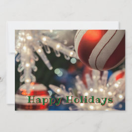 Kerst ornament en licht feestdagenkaart