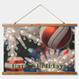 Kerst ornament en licht hangend wandkleed