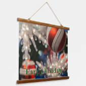 Kerst ornament en licht hangend wandkleed (Gebogen)