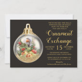 Kerst Ornament Exchange Floral Bird Bauble Kaart (Voorkant)