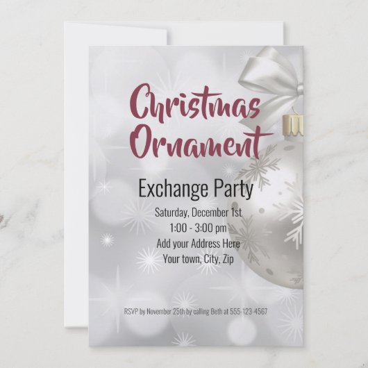 Kerst Ornament Exchange Ideeën Kaart (Voorkant)