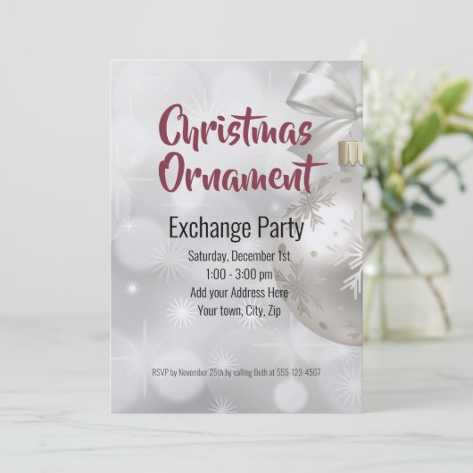 Kerst Ornament Exchange Ideeën Kaart (Staand voorkant)