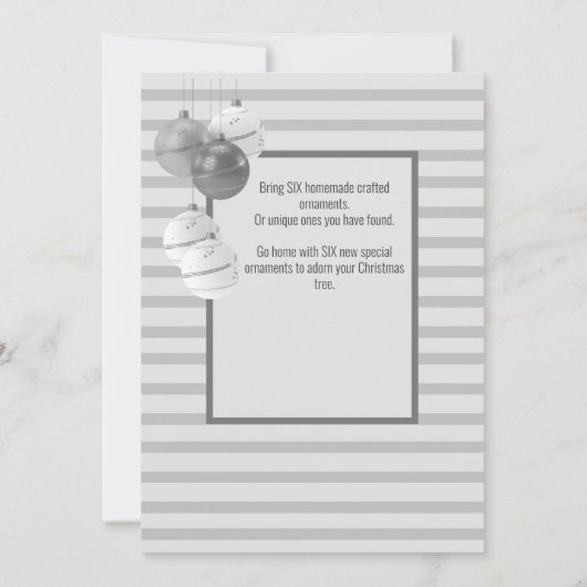 Kerst Ornament Exchange Ideeën Kaart (Achterkant)