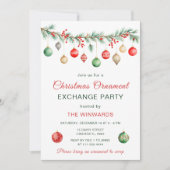 Kerst Ornament Exchange Party Garland Kaart (Voorkant)