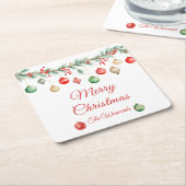 Kerst Ornament Exchange Party Garland Kartonnen Onderzetters (Schuin)