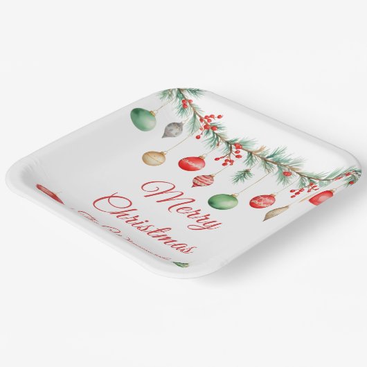 Kerst Ornament Exchange Party Garland Papieren Bordje (Gebogen)