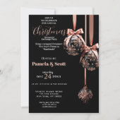 Kerst Ornament Exchange Roze en Zwart Kaart (Voorkant)