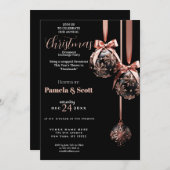 Kerst Ornament Exchange Roze en Zwart Kaart (Voorkant / Achterkant)