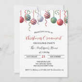 Kerst Ornament Exchange Vakantie feest Kaart (Voorkant)