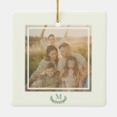 Kerst Ornament familie foto monogram (Achterkant)