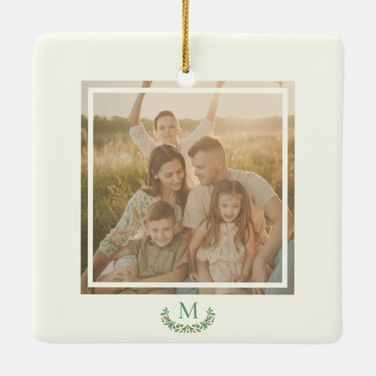 Kerst Ornament familie foto monogram (Achterkant)