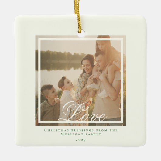 Kerst Ornament familie foto monogram (Voorkant)