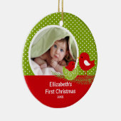 Kerst Ornament Foto Baby Vogel Eerste Kerstmis Bab (Rechts)