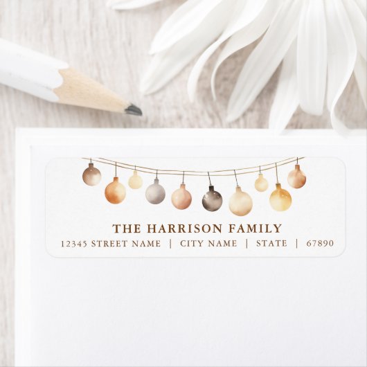 Kerst Ornament Garland Retour Adreslabels Etiket (Insitu)
